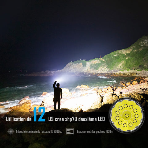 Lampe torche LED IMALENT MS12 MINI - 65 000 lumens- IMALENT®
