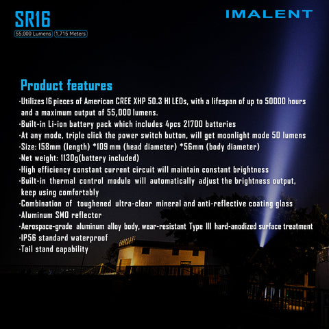 Lampe torche IMALENT SR16 55000 lumen - IMALENT®